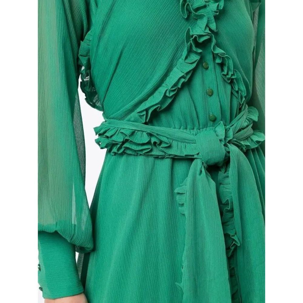 ALEXIS Ruffle-Trimmed Mini Dress - Green Size S $595 - Picture 5 of 12